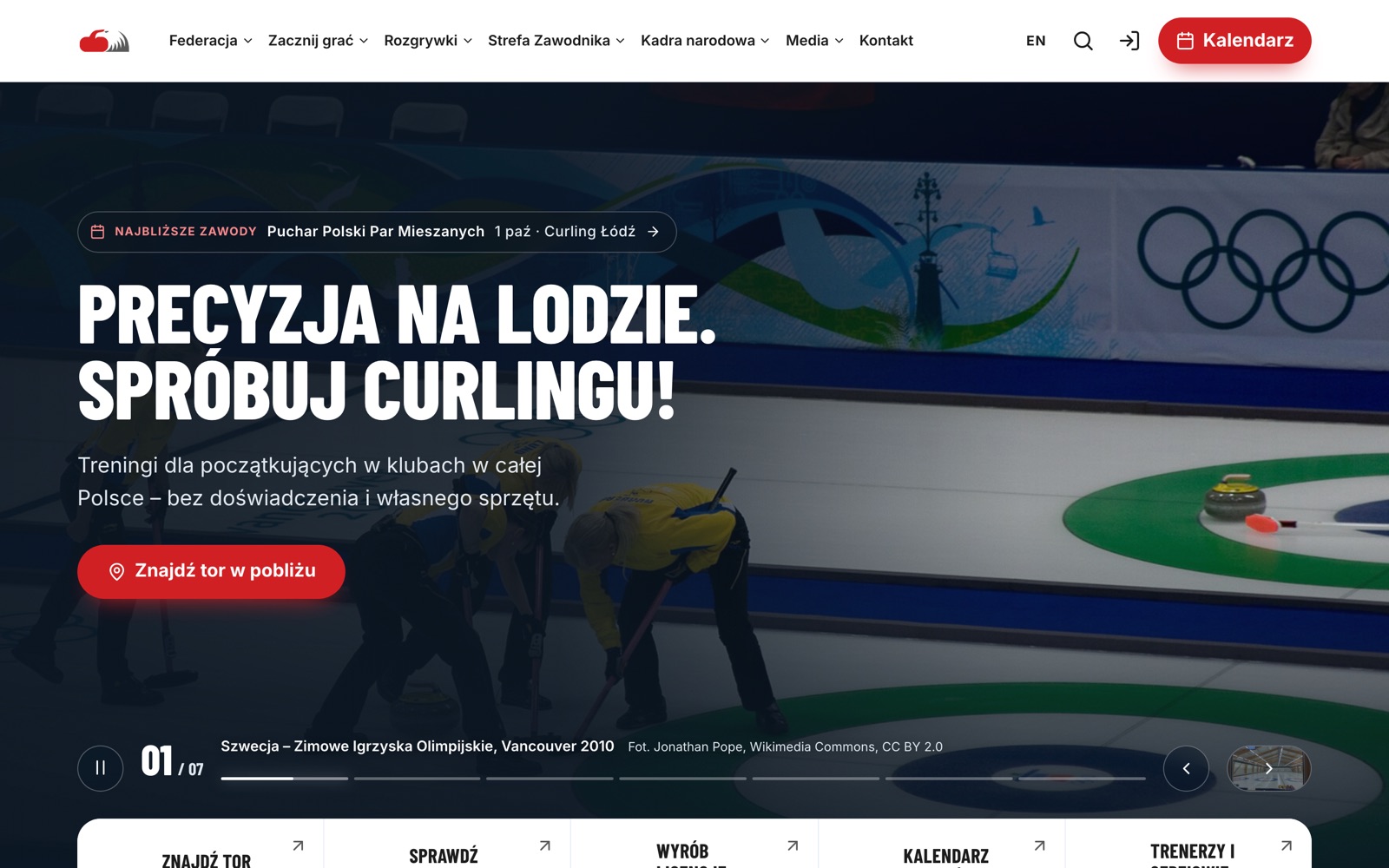 Nowa strona PFKC – wersja na komputer