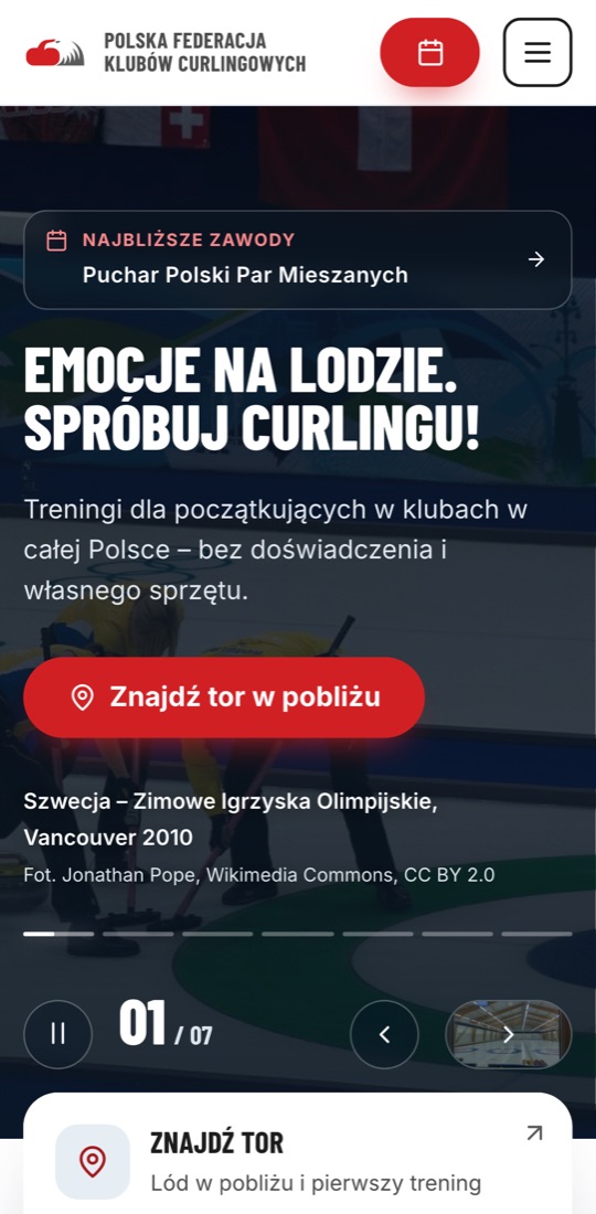 Nowa strona PFKC – wersja na telefon