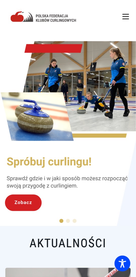 Stara strona PFKC – wersja na telefon